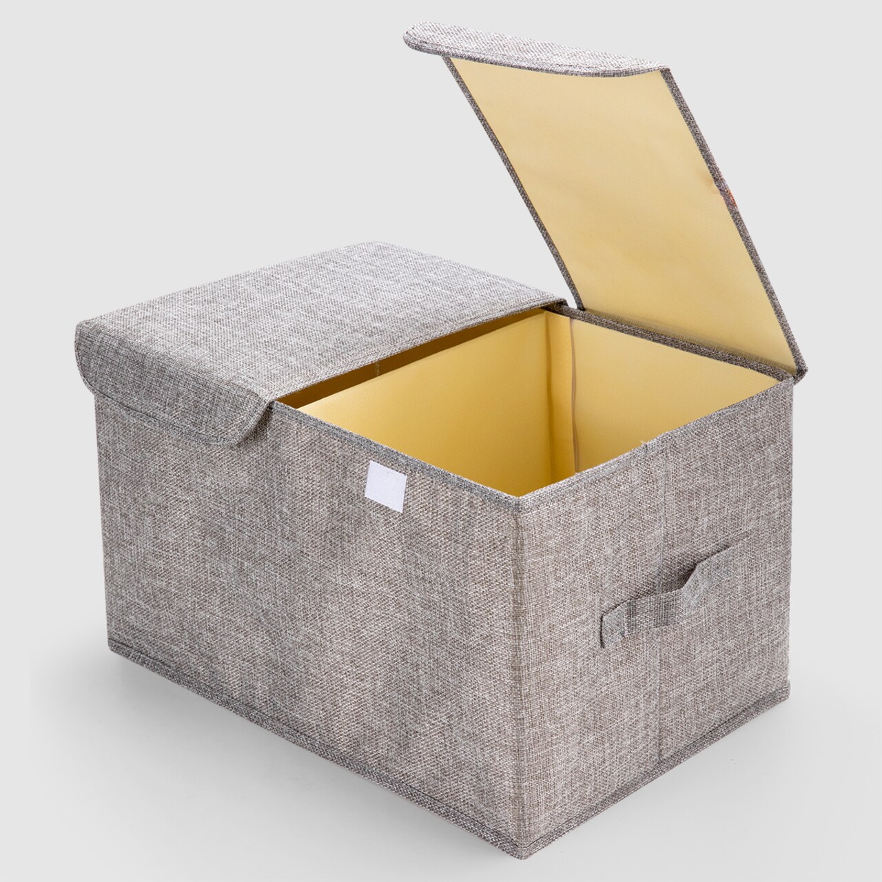 VUSIGN 8.8″ × 11.2″ Wardrobe Flip‑Top Storage Box Small Dark Gray – Dual‑Lid Fabric Organizer Bin with Divider, Collapsible & Stackable